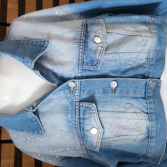 NWOT!! Custom made angel wing rhinestone fringe jacket - Picture 10 of 12